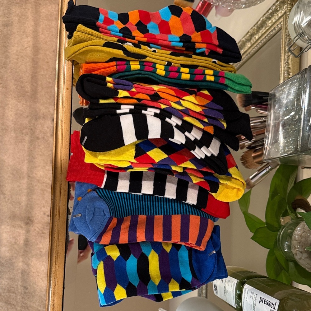 New Colorful Patterned Men's Socks (9 pairs)